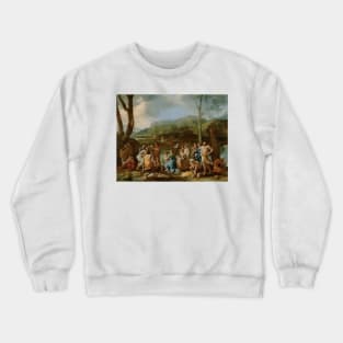 Saint John Baptizing in the River Jordan by Nicolas Poussin Crewneck Sweatshirt